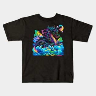 Dragon Lover Fantasy Art Colorful Fun Painting Kids T-Shirt